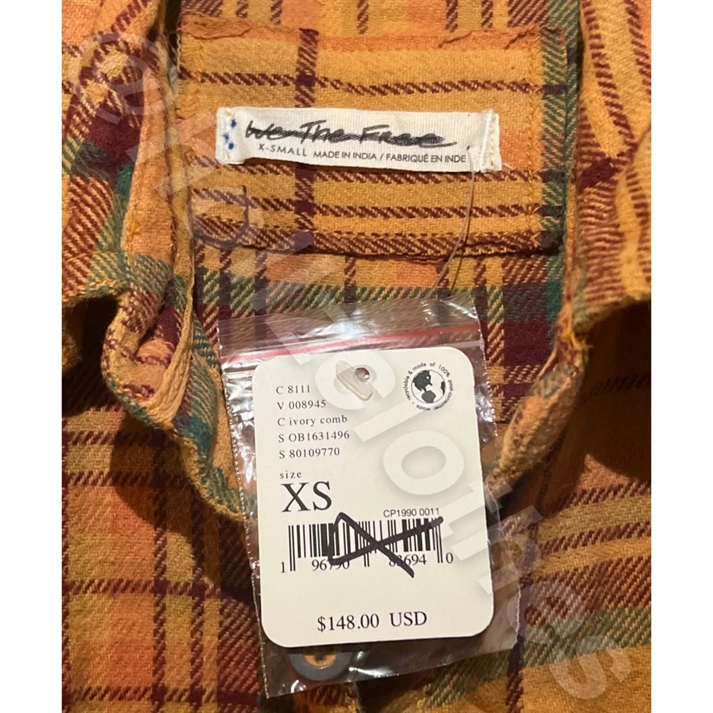 Free People Kalli Plaid Button-down Shirt Flannel XS - Picture 4 of 8